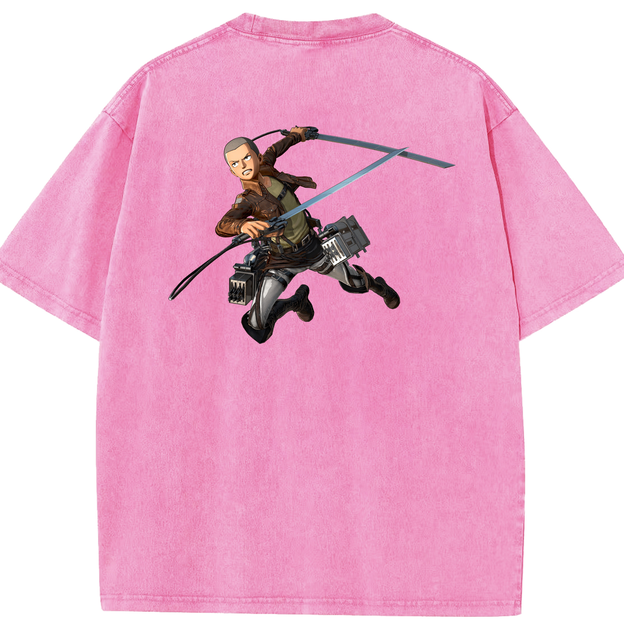 （画像用） 進撃の巨人 コニー·スプリンガー Attack on Titan Connie Springer 綿100% ヴィンテージ風 半袖Tシャツ（背面プリント）